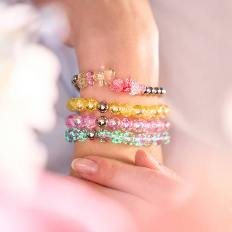 Candy-Quarz | Silber | Armband aus ungeschliffenem Edelstein