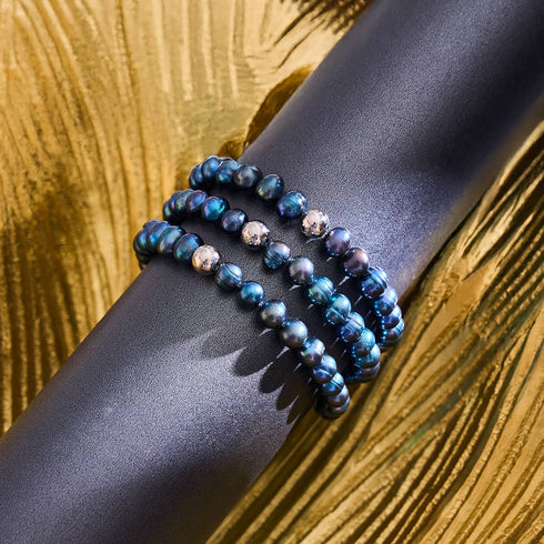 Holografisch | 925er Sterlingsilber | Süßwasserperlenarmband