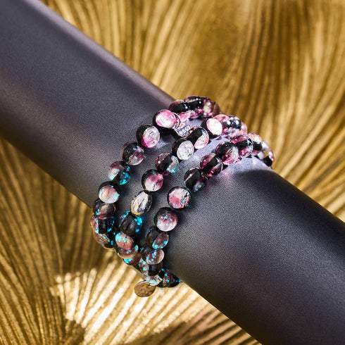 Violetter Mond | 925 Sterling Silber | Mondglas-Armband 