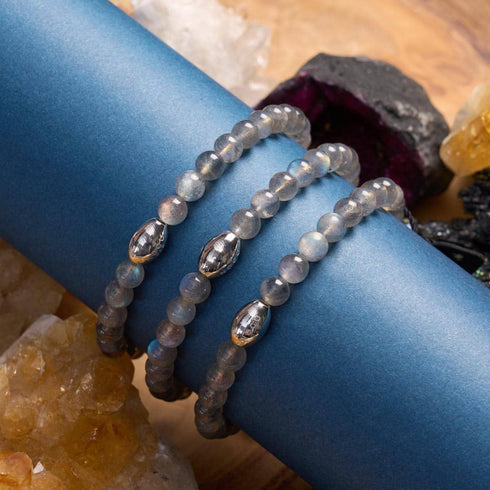 AAA Labradorit | 925er Sterlingsilber | Edelsteinarmband