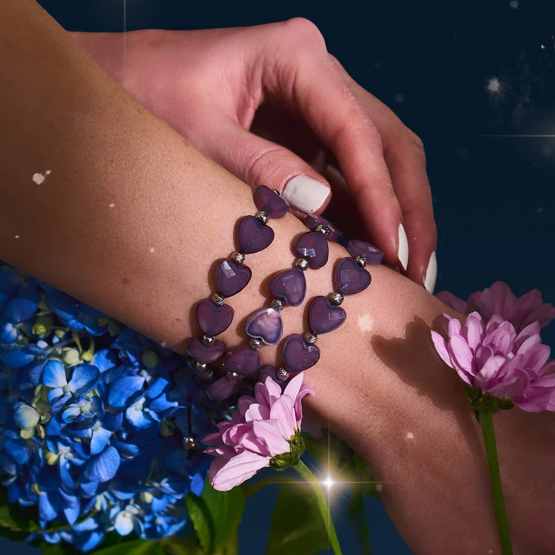 Violette Herzschnur | Kristall-Makramee-Armband