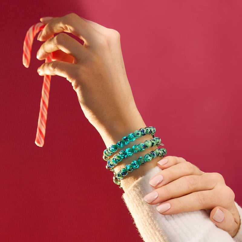 Blaue Minze | 925 Sterling Silber | Glühwürmchen-Glasarmband