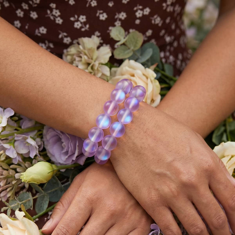 Violett | Silber | Meerjungfrau Glas Statement Armband 
