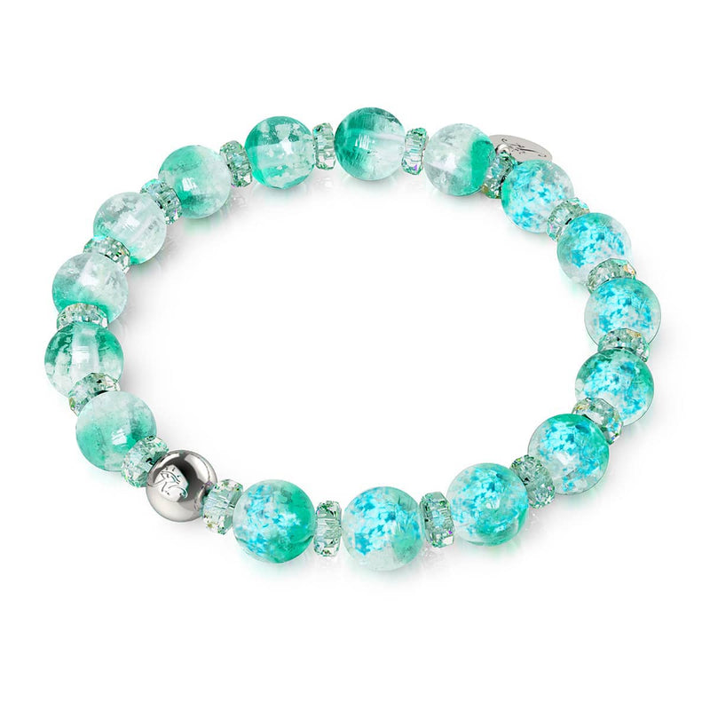 Türkis | Firefly Glas Schneekugel Armband