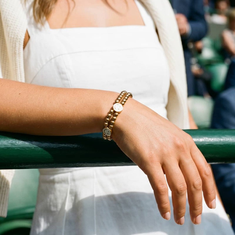 Gold x White Luminous Enamel | Smile Bracelet