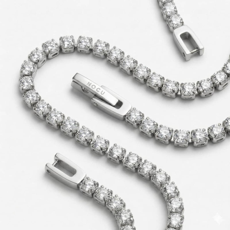 Rhodium x Crystal | Tennis Club Bracelet