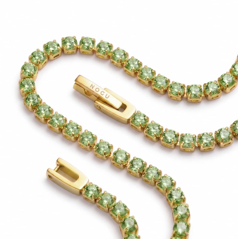 Peridot Crystal x 18k Gold | Tennis Club Bracelet