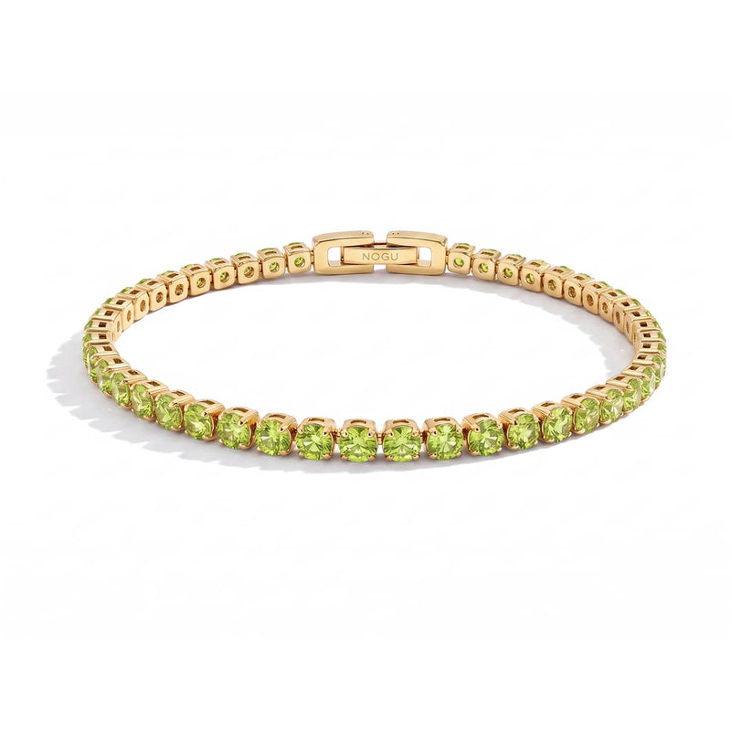 Peridot Crystal x 18k Gold | Tennis Club Bracelet