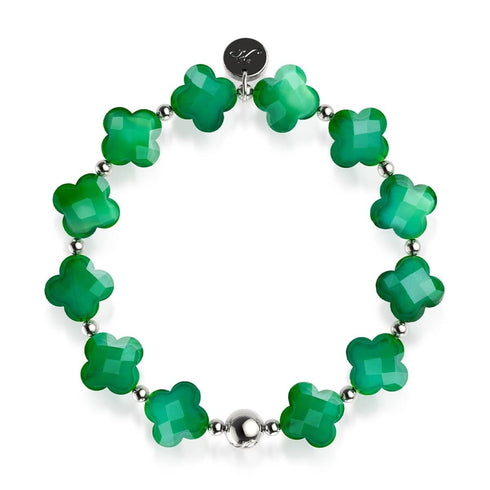 Smaragd Glück | Kleeblatt Armband