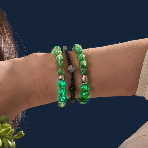 Glück im Dunkeln | Rotguss | Kleeblatt-Essenz-Armband 