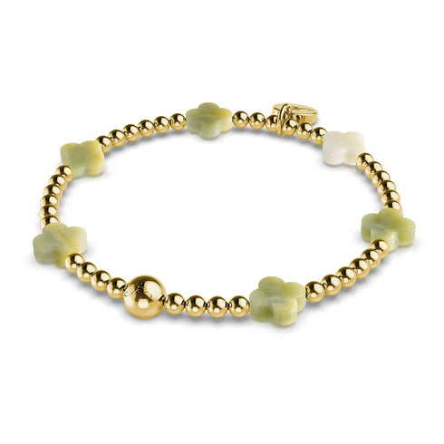 Glückslorbeer | Gold | Kleeblatt-Essenz-Armband 