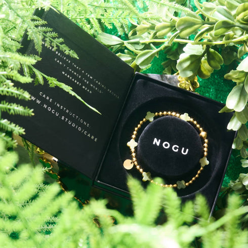 Glückslorbeer | Gold | Kleeblatt-Essenz-Armband 