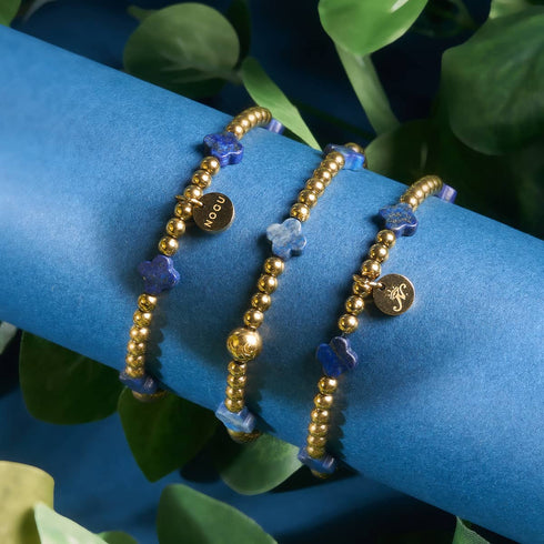 Mitternachtsschatz | Gold | Kleeblatt-Essenz-Armband 