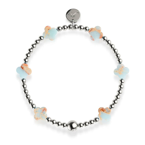 Nebelige Wiese | Silber | Kleeblatt-Essenz-Armband 