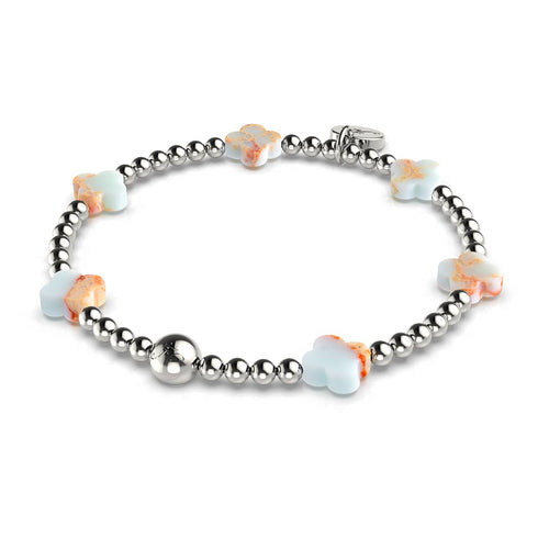 Nebelige Wiese | Silber | Kleeblatt-Essenz-Armband 