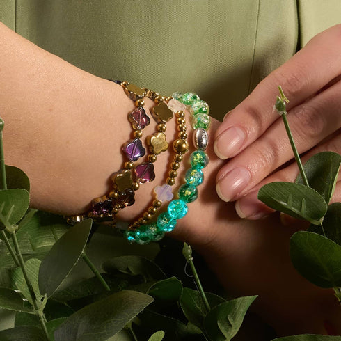 Kleeblatt im Mondschein | Gold | Kleeblatt-Essenz-Armband 