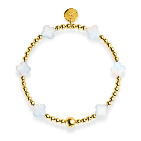 Kleeblatt im Mondschein | Gold | Kleeblatt-Essenz-Armband 