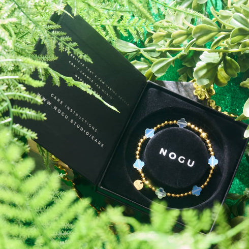 Kleeblatt im Mondschein | Gold | Kleeblatt-Essenz-Armband 