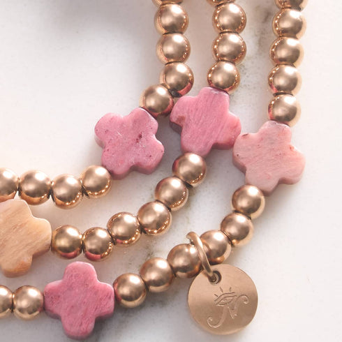 Kleeblattblüte | Roségold | Kleeblatt-Essenz-Armband 