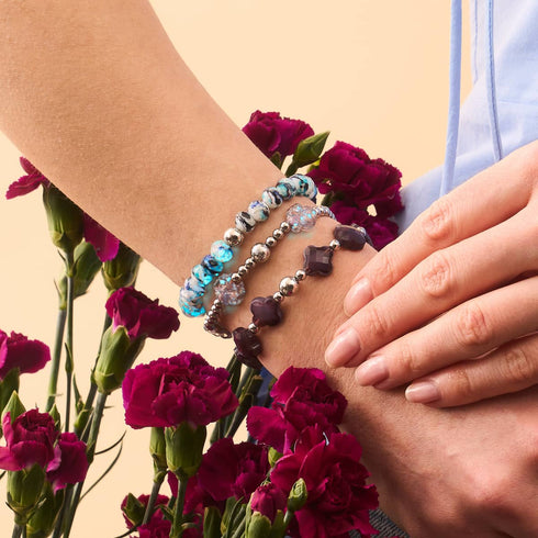 Violetter Frühling | Kleeblatt Armband