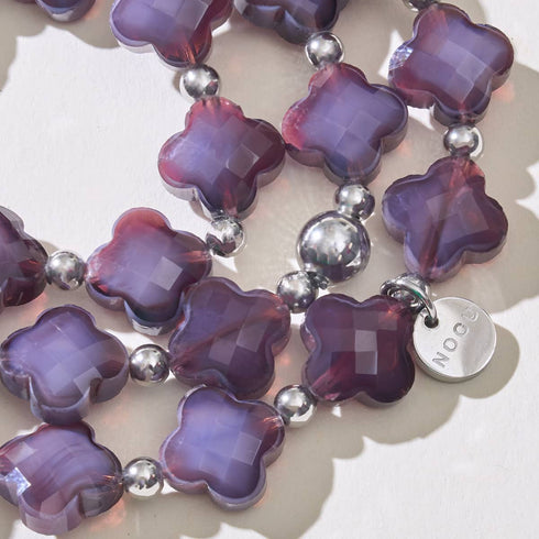 Violetter Frühling | Kleeblatt Armband
