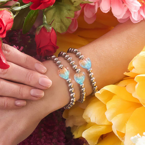 Vergoldetes Rosa | Leuchtendes Herz-Essenz-Armband 