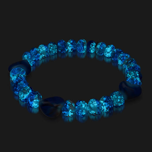 Ultramarin | 925er Sterlingsilber | Armband mit leuchtenden Farbverlaufsherzen 