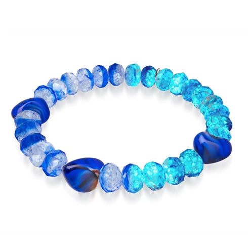 Ultramarin | 925er Sterlingsilber | Armband mit leuchtenden Farbverlaufsherzen 