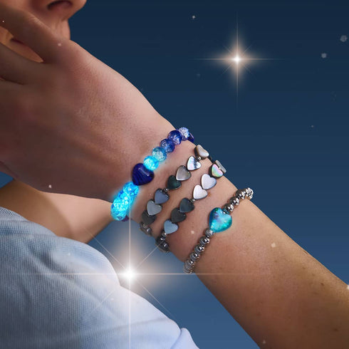 Ultramarin | 925er Sterlingsilber | Armband mit leuchtenden Farbverlaufsherzen 