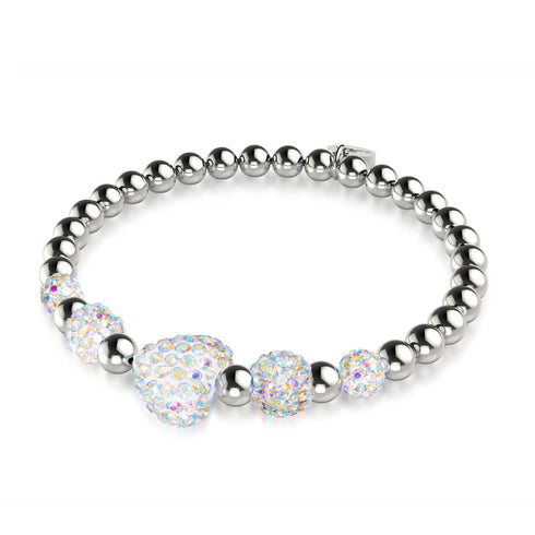 Einhorn Weißer Kristall | Kikiballa Kaskaden-Herz-Armband 