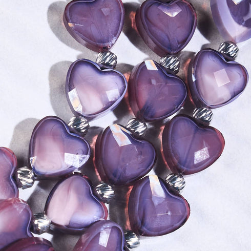 Violette Herzschnur | Kristall-Makramee-Armband