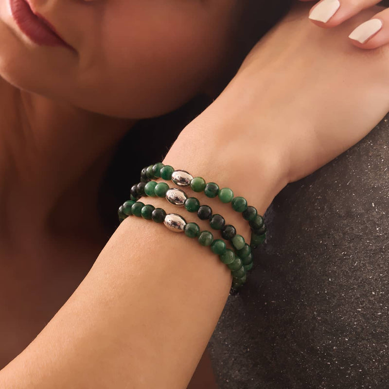 AAA Grüner Lepidolith | 925 Sterling Silber | Edelsteinarmband 