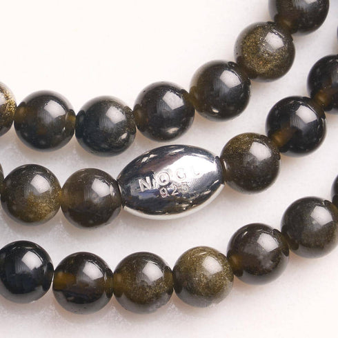 AAA Obsidian | 925 Sterling Silber | Edelsteinarmband 
