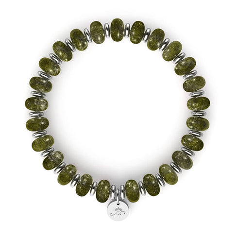 Olivenachat | Abacus Edelstein Armband 