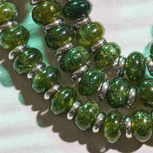 Olivenachat | Abacus Edelstein Armband 
