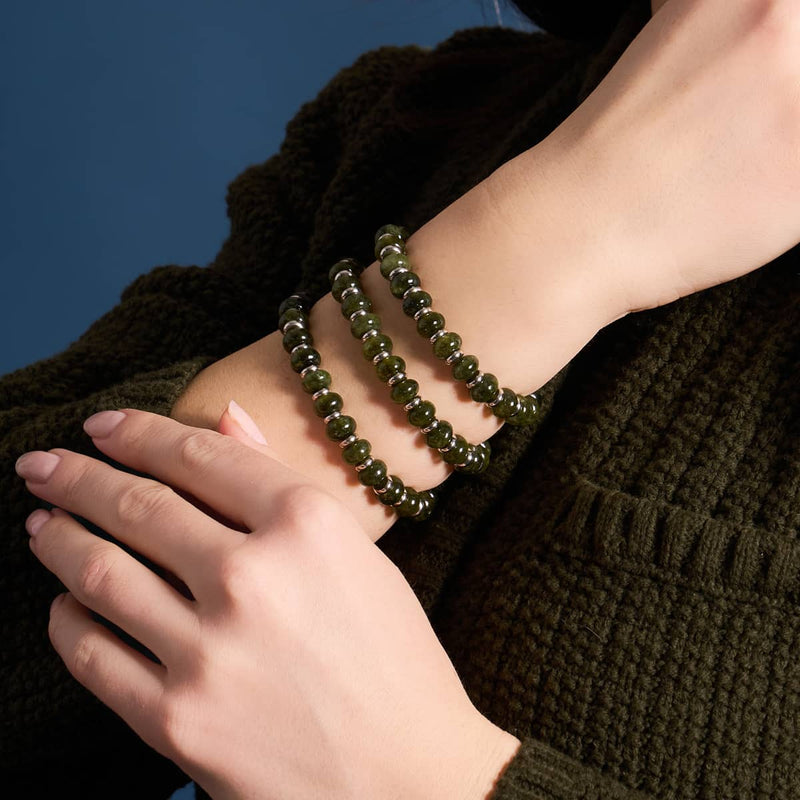 Olivenachat | Abacus Edelstein Armband 