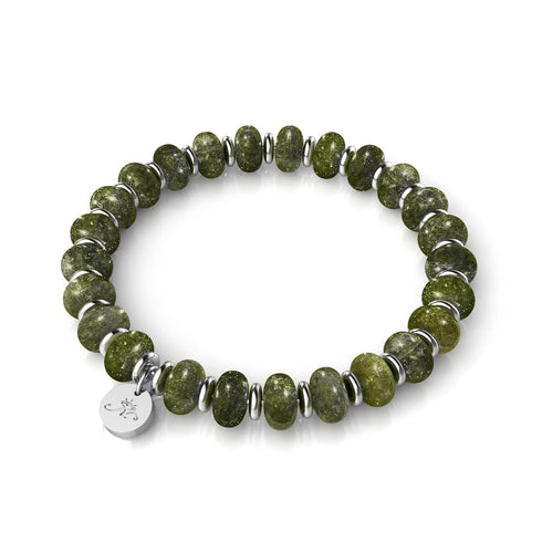 Olivenachat | Abacus Edelstein Armband 