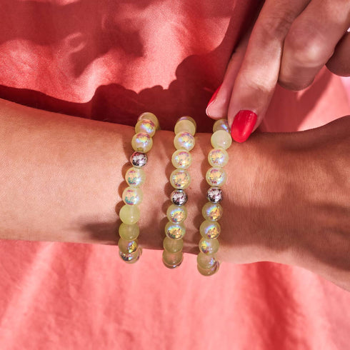 Key Lime | 925 Sterling Silber | Blasenglas-Armband 