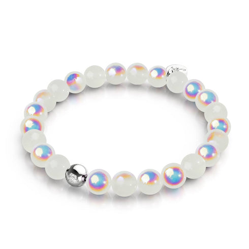 Litschi | 925er Sterlingsilber | Blasenglas-Armband 