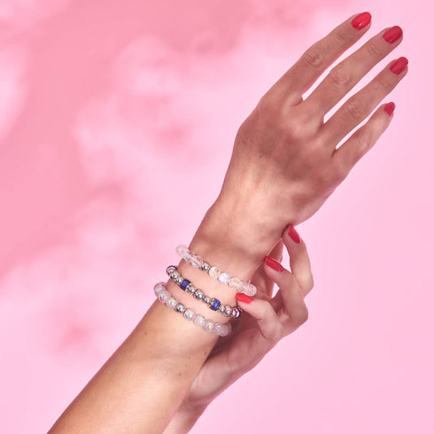 Litschi | 925er Sterlingsilber | Blasenglas-Armband 