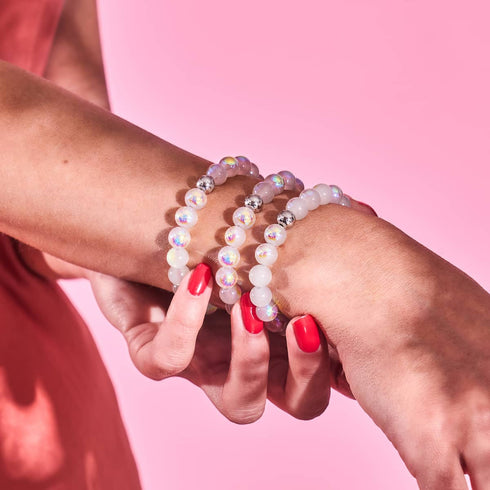 Litschi | 925er Sterlingsilber | Blasenglas-Armband 