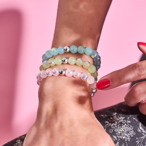 Himbeere | 925 Sterling Silber | Blasenglas-Armband 