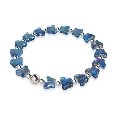 Ägäis | Silber | Mystisches blaues Schmetterlingsarmband