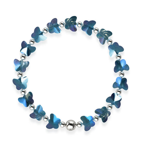 Ägäis | Silber | Mystisches blaues Schmetterlingsarmband