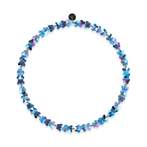 Ägäisches Meer | 925er Sterlingsilber | Mystisch blauer Schmetterlingswickel