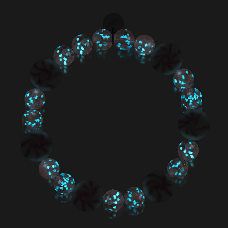 Pflaumengummi | Silber | Glühwürmchen-Glasarmband 