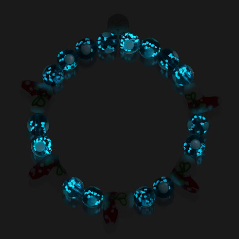 Blaugrüne Strümpfe | Silber | Firefly Glas Polka Dot Armband 