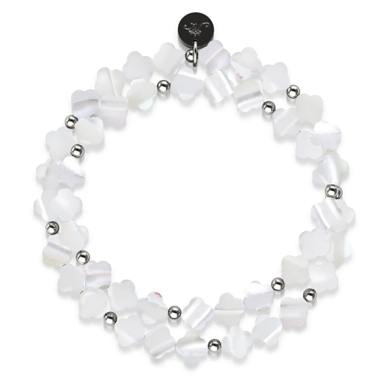 Perlmutt | 925er Sterlingsilber | Kleeblatt-Wrap