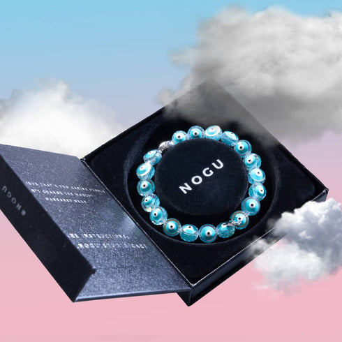 Aqua | 925er Sterlingsilber | Armband mit bösem Blick aus Kristall