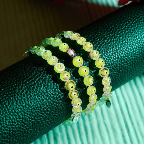 Grün | 925er Sterlingsilber | Armband mit bösem Blick aus Kristall